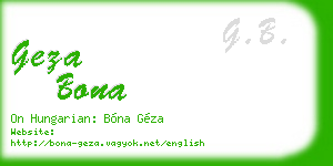 geza bona business card