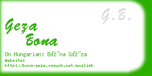 geza bona business card